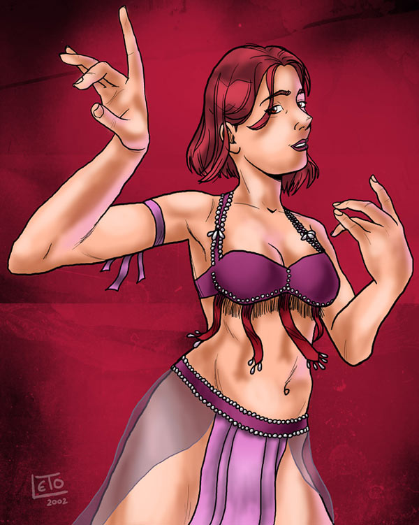 Illustration of belly dancer