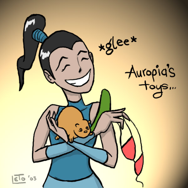 [Cartoon of Auropia's favourite toys]