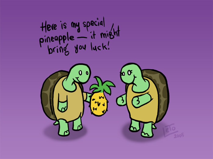 Turtle’s lucky pineapple
