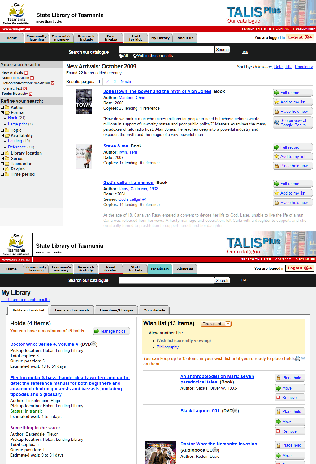 Screenshot of TALIS Plus